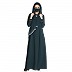 Designer abaya with an embroidery patch on yoke Designer abaya with an embroidery patch on yoke